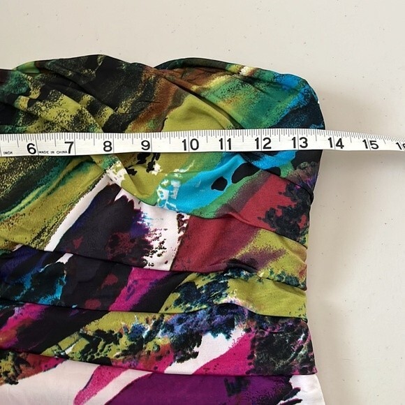 Accidentally in Love Strapless Body Con Multi Print Color Dress Size Small - Picture 7 of 9